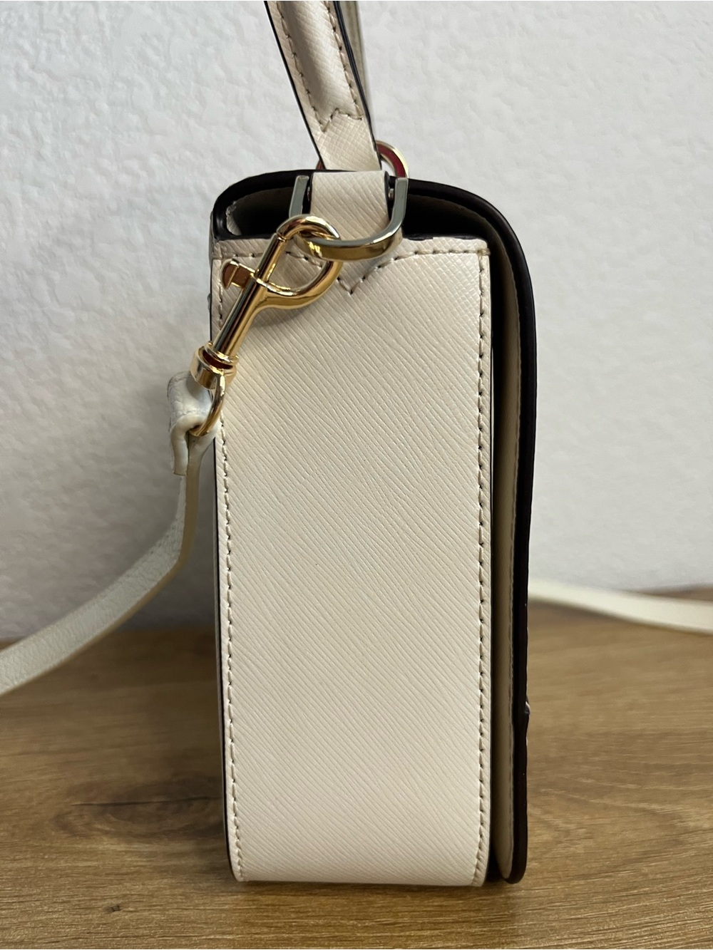 Kate Spade Staci Square Saffiano Leather Top Handle Crossbody Bag White - Picture 2 of 14